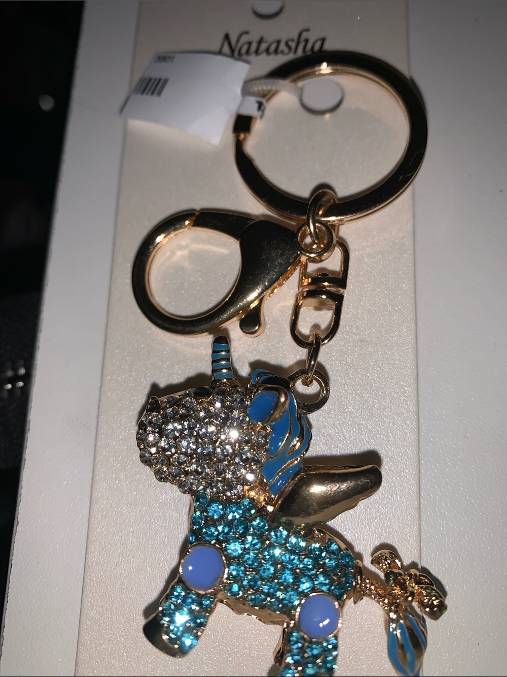 Natasha Crystal unicorn purse/bag charm Keychain
